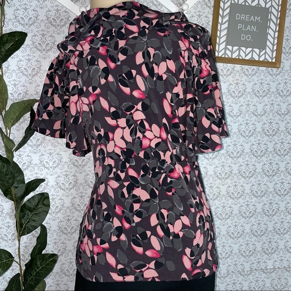 Nine West blouse women’s size small bell short sleeve short dress top stretchy - Picture 4 of 9